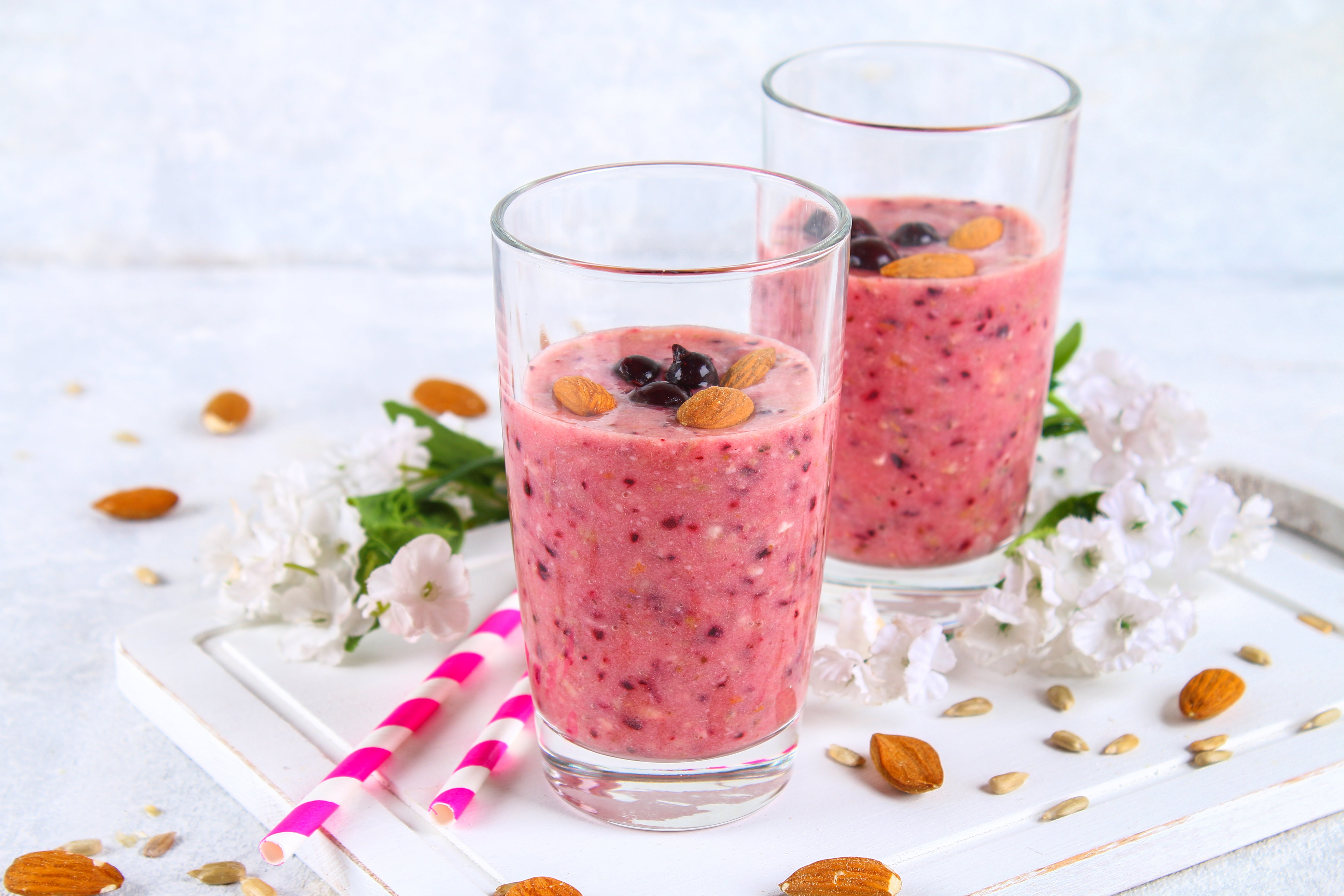 Smoothie aux fruits et amandes