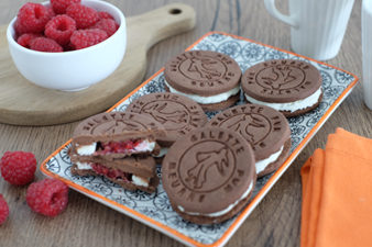 Biscuits fourrés mascarpone framboise
